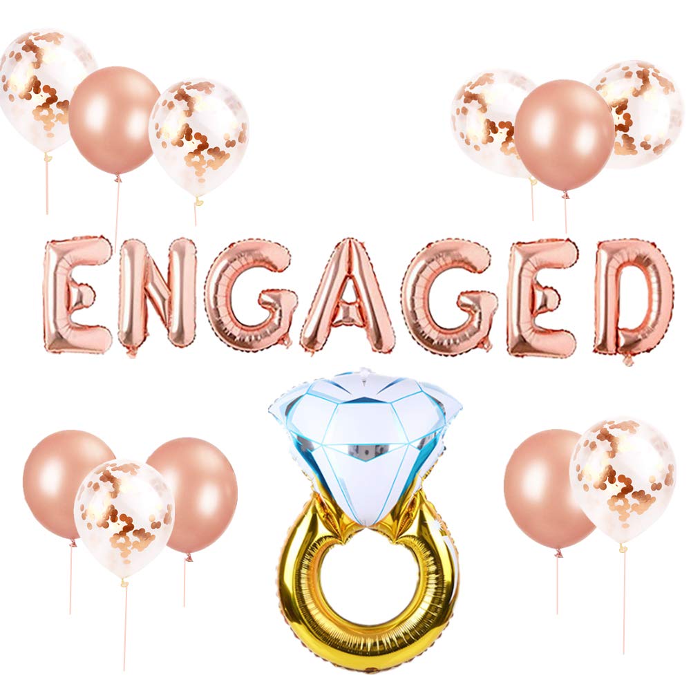 JeVenis Engaged Balloon Set Engagement Balloons Engagement Banner Engaged Banner Balloons Engaged Balloon Decor