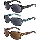 YsorrisoX 3 Pack Reading Sunglasses Readers for Women Full Lens Non Bifocals