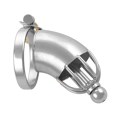 SEE-X® Peniskäfig mit Zwangsdilator, Penis-Käfig mit hohlem Penisplug Dilator Ø 0,60cm, Keuschheitskäfig-Ring, Keuschheit Ero