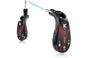 EX GEAR Professional Wireless Guitar System, 20 Channels, <1.5ms Ultra-Low Latency, 164ft Range, 270° Rotating Plug, Recharge