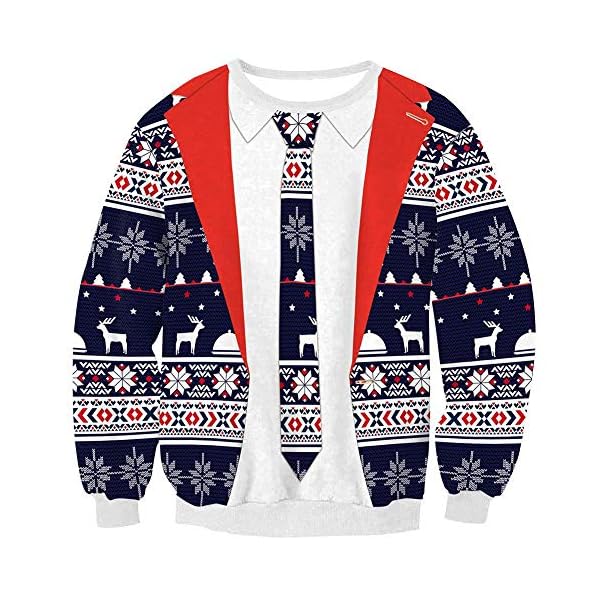 Arvilhill Men's Ugly Christmas 3D Printed Graphic Long Sleeve Sweatshirts - Image 3