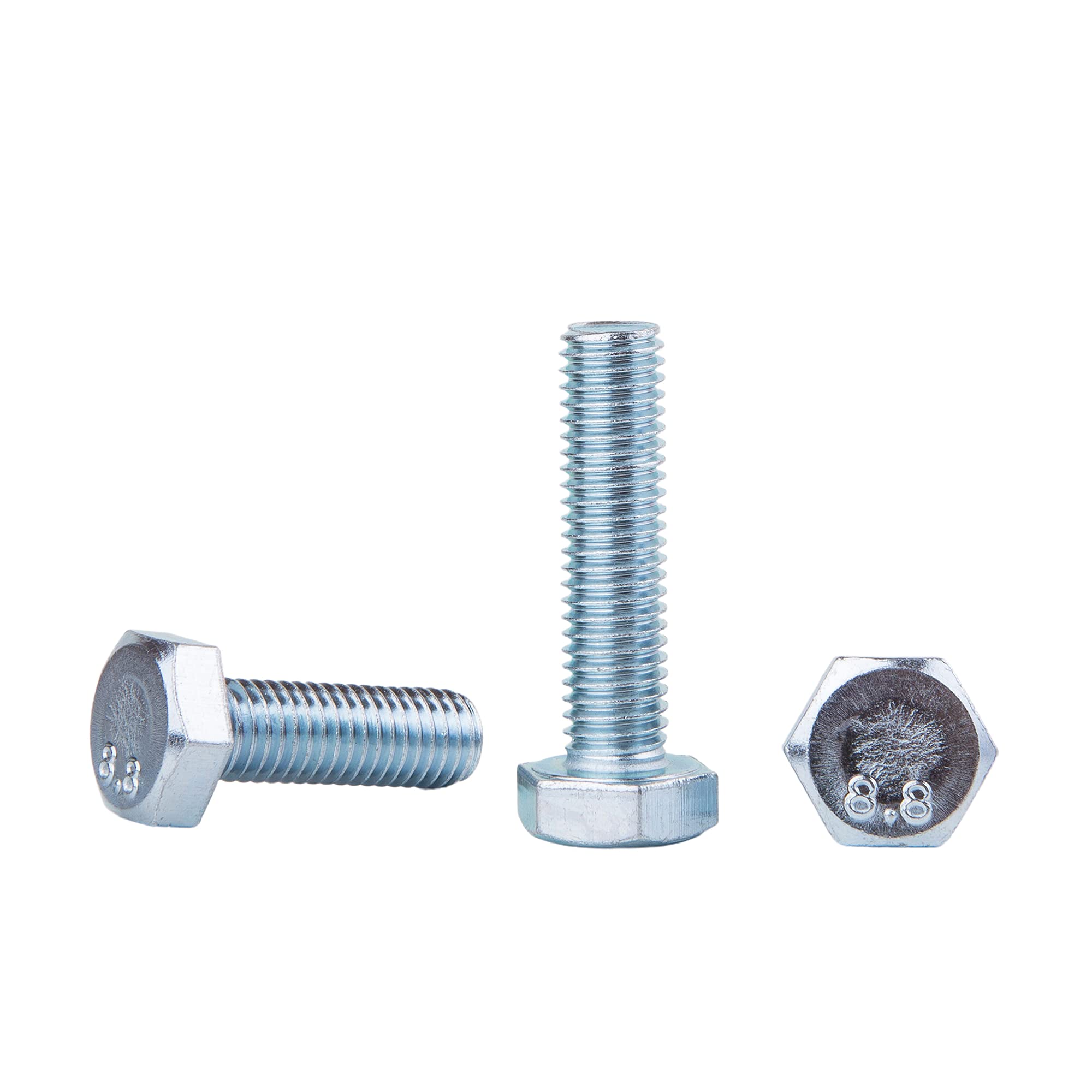 (Pack of 20 pcs) DIN 933 Zinc Plated Steel Hexagon Bolts M10 x 45 mm 8.8 Grade, Hex Screws, Fully Threaded, Hex Head, Tap Bolt (20, M10 x 45 mm)