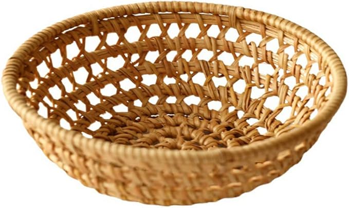 Amazon Co Jp Ksila カーゴ バスケット風 収納バスケット 手作り 和風 果物 竹編み 天然素材 野菜 お菓子 雑貨 パンかご 収納かご 円形 雑貨収納 ホーム キッチン