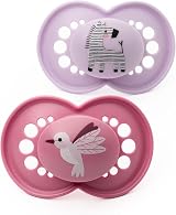 MAM Original Soothers 6-18 Months 2 Pack with Travel Case Pink/Lilac