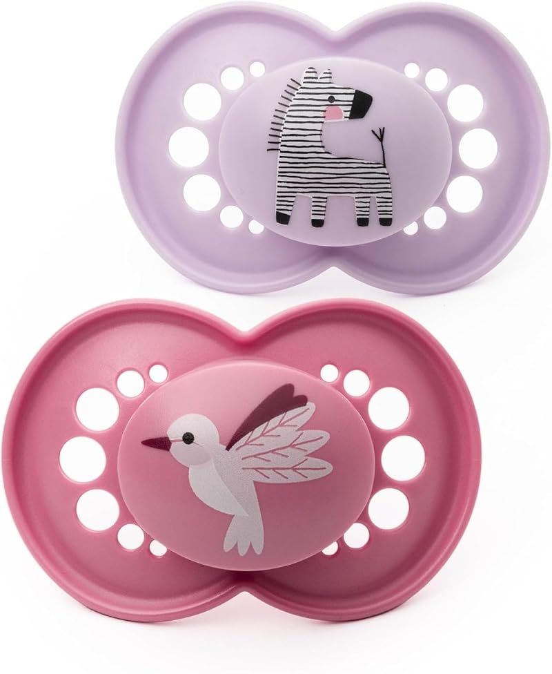MAM Original Soothers 6-18 Months 2 Pack with Travel Case Pink/Lilac