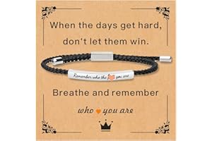 FAOYUDAWEI Tube Motivational Bracelet for Women Men, Remember Who Be Kind Of A Stainless Steel Adjustable Best Friends Teens Inspirational Braided Christmas Birthday Gifts Jewelry