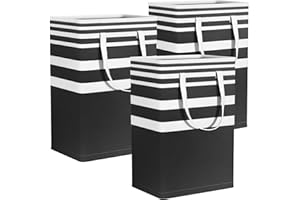 VOSGO Laundry Basket, 3-Pack 75L Waterproof Laundry Hamper, Collapsible Laundry Bag with Extended Handles, Laundry Baskets for Laundry Clothes Toys, Family Dorm Room Essentials (Black)