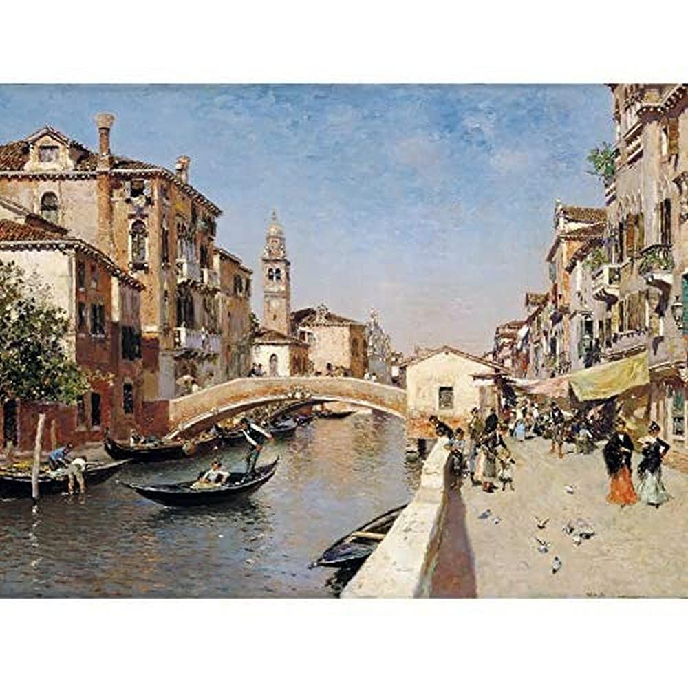 Ortega San Lorenzo River Campanile San Giorgio Venice Painting Art Print Canvas Premium Wall Decor Poster Mural