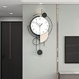 JTWALCLOCK Large Wall Clock for Living Room Decor 30 Inch Modern Decorative Wood Wall Clock Battery Operated Non Ticking for Bedroom Office Kitchen Big Pendulum Silent Clock Wall Decor for Home Indoor