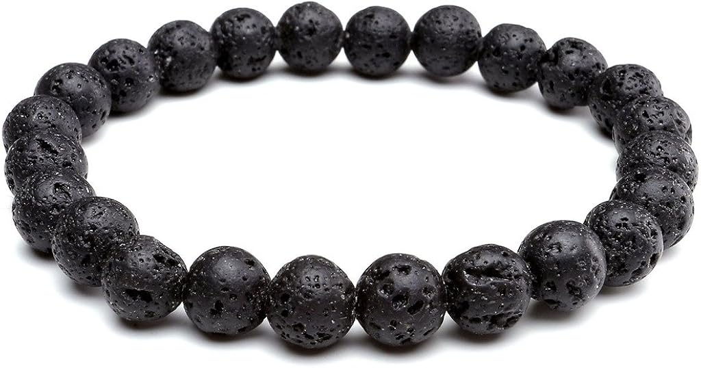 Jovivi Lava Rock Beads Anxiety Bracelet for Men Women Natural Semi Precious Gemstone Healing Crystal Reiki Essential Oil Diffuser Bracelet Yoga Meditation Jewellery Gifts