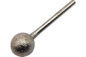 NACX 10Pcs Diamond Mounted Point, 12mm Ball Head, 3mm Shank, Diamond Grinding Bit Rotary Burrs, for Jade Stone Jewelry Ceramic Carving Polishing
