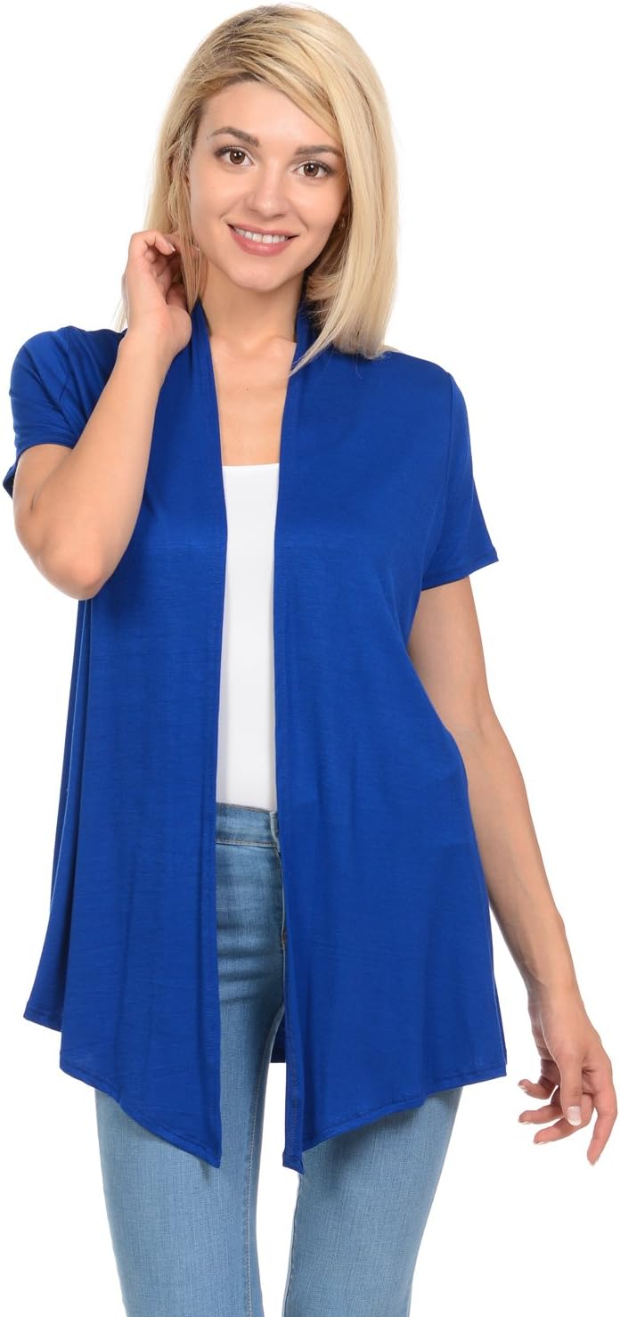 Pastel by Vivienne Women's Short Sleeve Open Front Vest (15+ Colors/S-3XL)