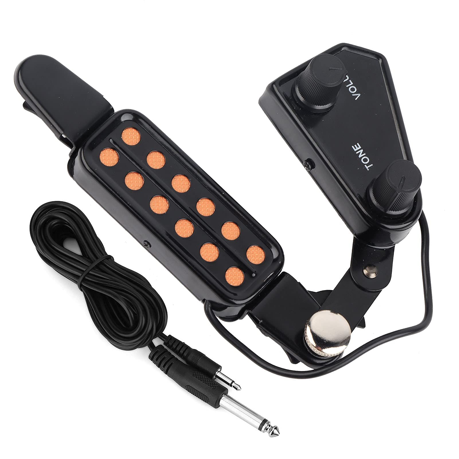 VGEBY1 Guitar Pickup, 12-Hole Magnetic Soundhole Pickup with Volume Tone Control & Built in Tuner for Acoustic Guitar