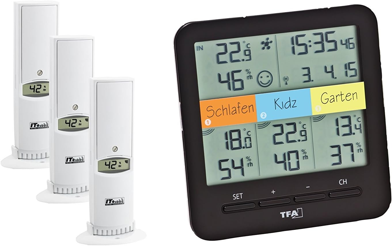 TFA Dostmann 30.3060.01 Klima Home wireless thermometer/hygrometer, black (black with batteries TFA Dostmann 30.3060.01 Klima Home wireless thermometer/hygrometer, black (black with batteries