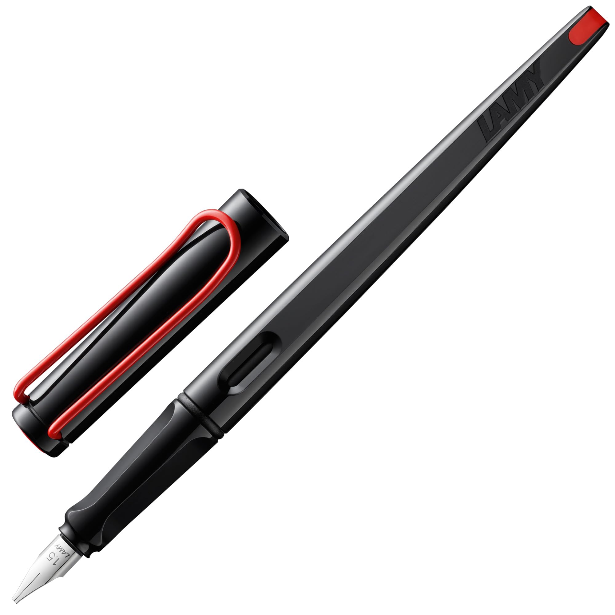 Lamy joy black - calligraphy fountain pen with ergonomic grip & polished steel nib in line width 1.5 mm - Calligraphy Fountain Pen with ribbon nib - incl. ink cartridge T 10 blue โ image 1