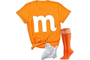 YOKVAN Womens Easy Costumes M T-Shirts Halloween Team Groups Chocolates Candy Costume Tops