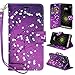LG G6 Case, LG G6 Wallet Case,Customerfirst PU Leather Magnetic Flip Design Wallet Case for LG G6 + emoji keychain (Blossom Purple)