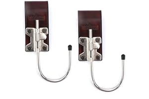 Tourbn Tourbon Vintage Leather Cordless Loop & Steel Float Drill Hook for 3 inches Belt (2PCS/PK) Brown 4.5x16