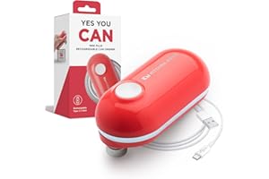 Kitchen Mama Mini Plus Rechargeable Electric Can Opener: USB-C Charging, Hands-Free, Auto Stop, Compact, Cordless, Smooth Edg