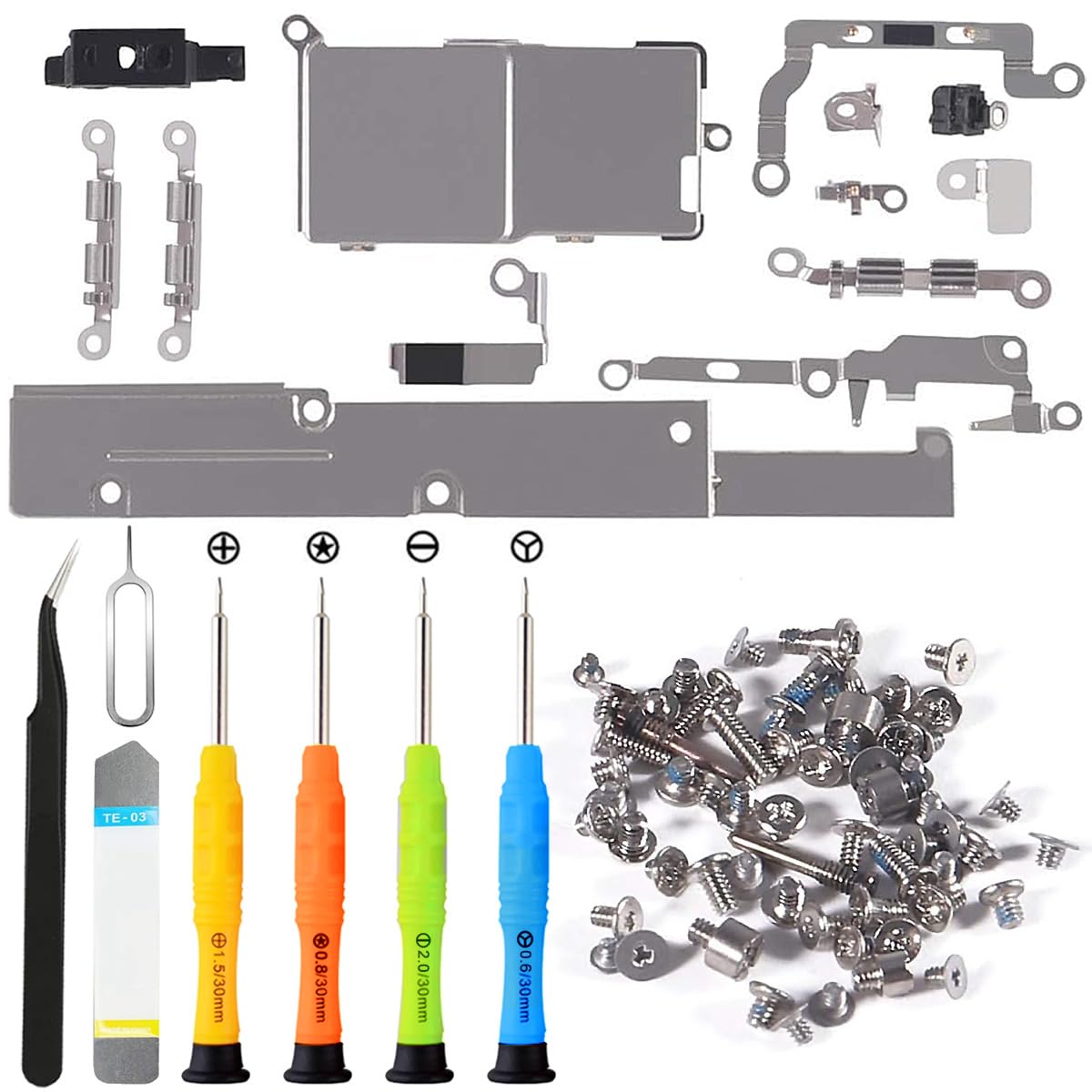 ZHUROUPU Internal Bracket Replacement Parts Metal Plate Cover Parts Bracket Repair Compatible with for iPhone Xs 5.8", Including Full Internal Screw Set, and Repair Tool Kit