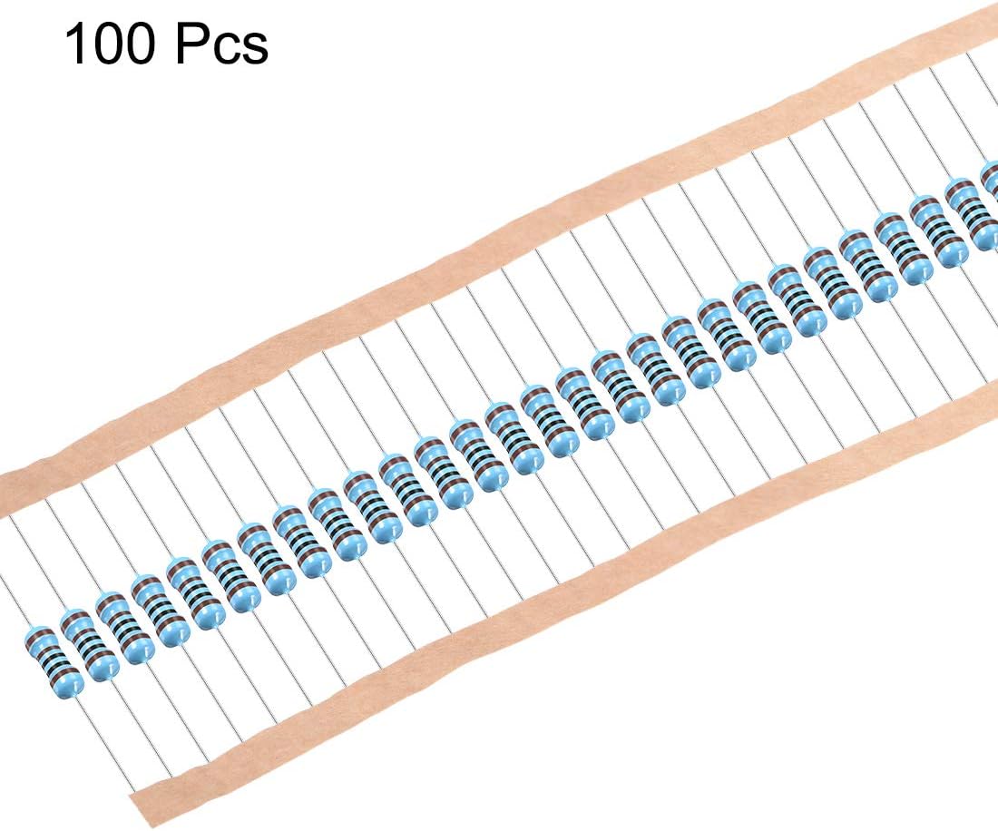 sourcing map 100Pcs 1K Ohm Resistor, 1/2W 1% Tolerance Metal Film Resistors, Lead, 5 Bands for DIY Electronic Projects and Experiments - Image 4