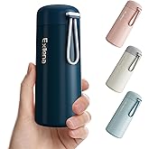 8 oz Water Bottles Made of 304 Stainless Steel, Small Water Bottles Double Wall Vacuum Insulation for Hot&Cold Drinks, Water Bottle Purse with Carry Handle - 100% Leakproof(Dark-Blue)