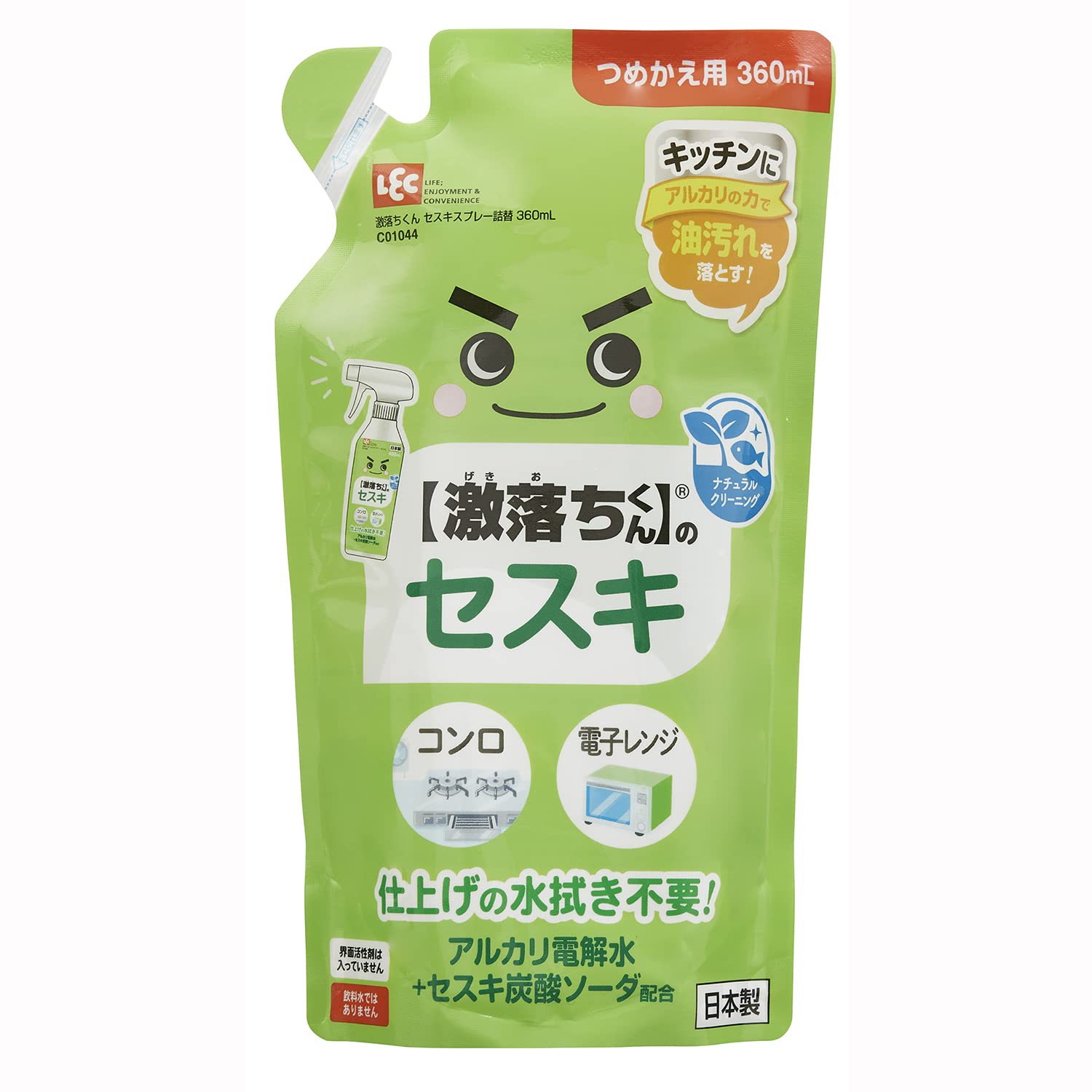 【 激落ちくん 】 セスキ スプレー つめかえ用 360mL / セスキ炭酸ソーダ+アルカリ電解水配合 / アルカリの力で油汚れを落とす商品画像