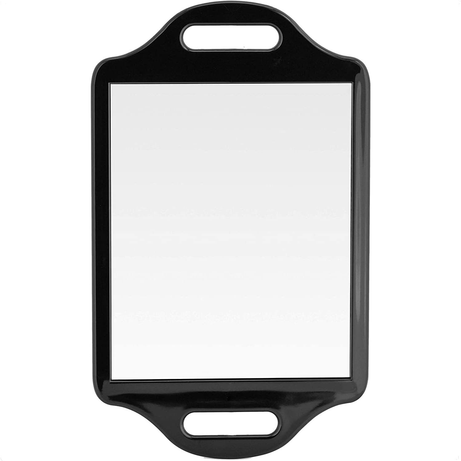 X-Large Barber Handheld Mirror with Twin Comfy Handles, Big & Long Back of Head Self Cut Mirror For Men's Haircut