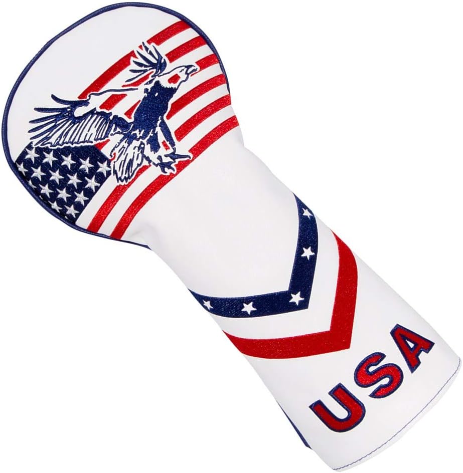 Eagles Eagle White Leather USA Driver Headcover 460CC Golf