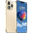 Huness 15PROMA X Smartphone Unlocked Cell Phone,Battery 6800mAh 6.8 HD Screen Unlocked Phone,6+256GB Android 13 with 128GB Memory Card,Dual SIM/5G/Fingerprint Lock/Face ID (Gold, 6+256)