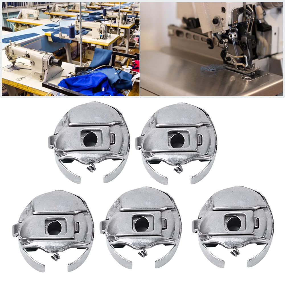 Fyearfly Sewing Machine Bobbin Case, 5 Pieces Metal 335 Bobbin Case Sewing Machine Accessories for 335 Industrial Sewing Machine Spare Parts