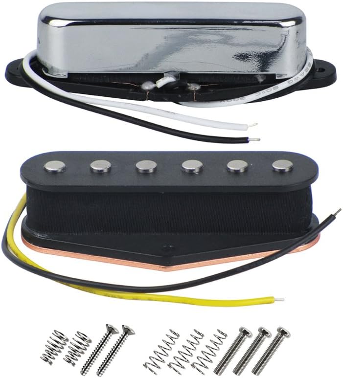 FLEOR Vintage Single Coil Pickups Set Chrome Neck & Bridge Pickup (50mm/55mm) Alnico 5 Magnet for TL TE Style Guitar Parts - Image 3