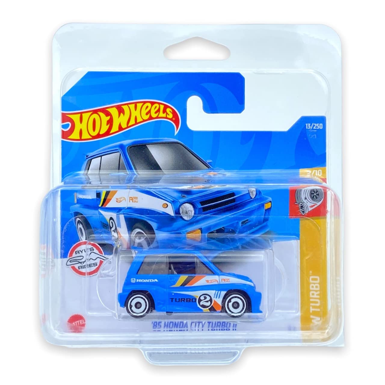 Hot Wheels '85 Honda City Turbo (Blue) 2/10 HW Turbo 2022 - 13/250 (Short Card) *** COMES IN A KLAS CAR KEEPER PROTECTIVE COLLECTORS CASE *** HCW74