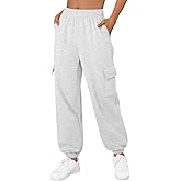 Trendy Queen Womens Cargo Sweatpants Oversized Fleece Joggers Baggy Athletic Pants with Pocket