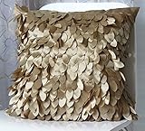 CheckMineOut 18inch Gold Fluffy Leaf Feather Decorative Cushion Covers Throw Pillow Case Wedding Christmas Gift Home Decoration