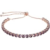 MECCANIXITY Diamond Tennis Bracelet for Women, Adjustable Stackable Cubic Zirconia Tennis Bracelet Slider with