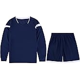 M2C Boys Long Sleeve Soccer Goalie Jersey Set Sports Outfit Lightweight Top and Shorts