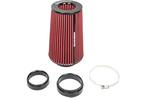 KYOSTAR 3/3.5/4inch Inlet Cold Air Intake Cone Replacement Performance Washable High Flow Dry Air Filter (RED)
