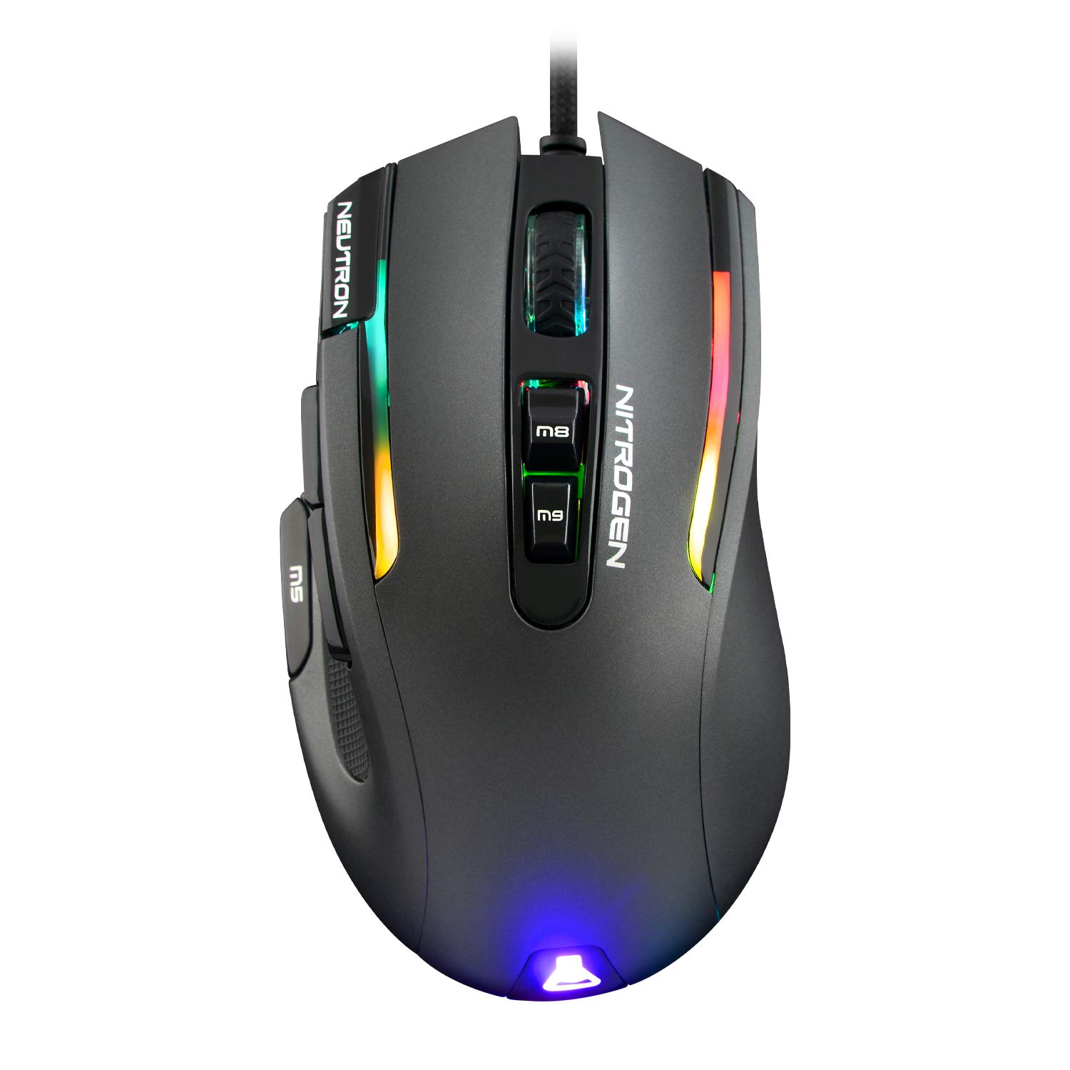 G-LAB Kult Nitrogen NEUTRON High Precision Wired Gaming Mouse - 7200 DPI Optical Sensor, RGB, 9 Programmable Buttons, Ultra Lightweight, MOBA/FPS Ideal - Compatible PC/PS4/PS5/XboxOne X-S - Black