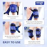NEWGO Knee Ice Pack 2 Pack Reusable Gel Wrap Full Knee Coverage view 7