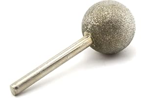 ILOVETOOL 28 mm Dia Spherical Head Diamond Grinding Bit Coated Mounted Points Round Ball Burs Grit 80 Shank 6mm Coarse Tools for Stone