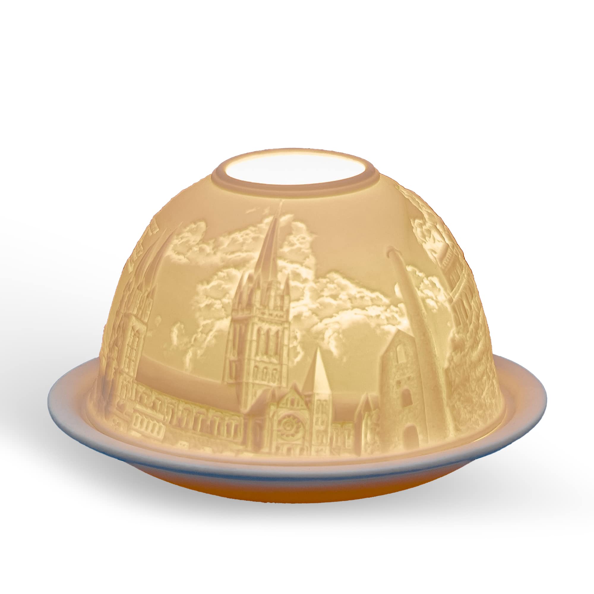 Light-Glow Porcelain Tealight Dome - Landmark & City Collection, Handcrafted Lithophane Tea Light Holder, Multiple Designs Available (Cornwall)