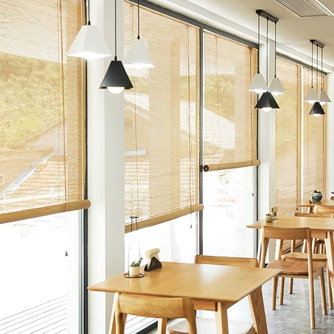 Cortina de bambú Europea Cortina de Junco Persiana Enrollable balcón