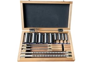 Rebrisbol Keyway Broach Sets 18Pcs HSS Inch Industrial Tools for Lathe, B-1/8" and 3/16", C-1/4" and 3/8" Teeth Keyway Size