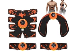 TENS & EMS Muscle Stimulator Belt for Abs, Arms, Legs & Glutes - Home Workout Equipment for Muscle Toning & Recovery - Portab