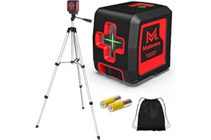 Motovera Laser Level with Tripod, 100 feet Green Cross Line Self Rotary Leveling Laser Level, 4 Brightness Adjustment, Manual Self leveling and Pulse Mode,IP54 Waterproof Battery Carrying Bag Included