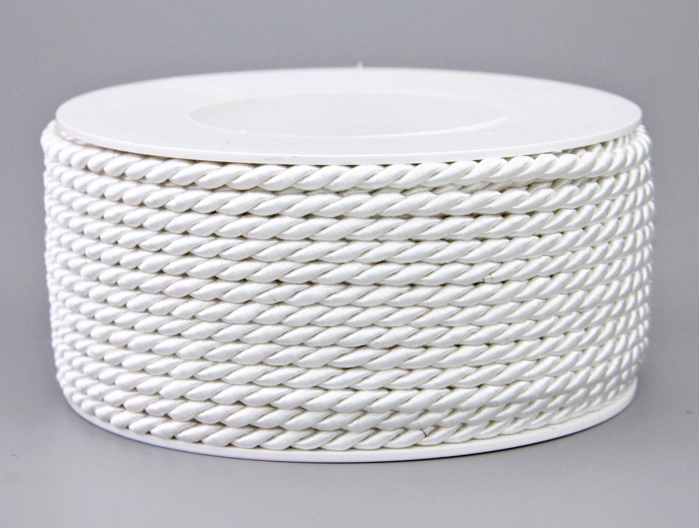 25 m x 4 mm Cord White Roll Decorative Twist Cord with Shiny Cord Twisted Cord without Wire for Decorating Crafts Sewing Decorative Cord
