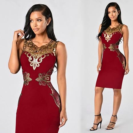 amazon red bodycon dress