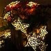 Sunniemart 20 LED Solar Powered Clear Globe String Lights Outdoor Decorative Lights for Christmas Wedding Party Garden Lawn Patio Decoration (Warm White) (Star Shape)