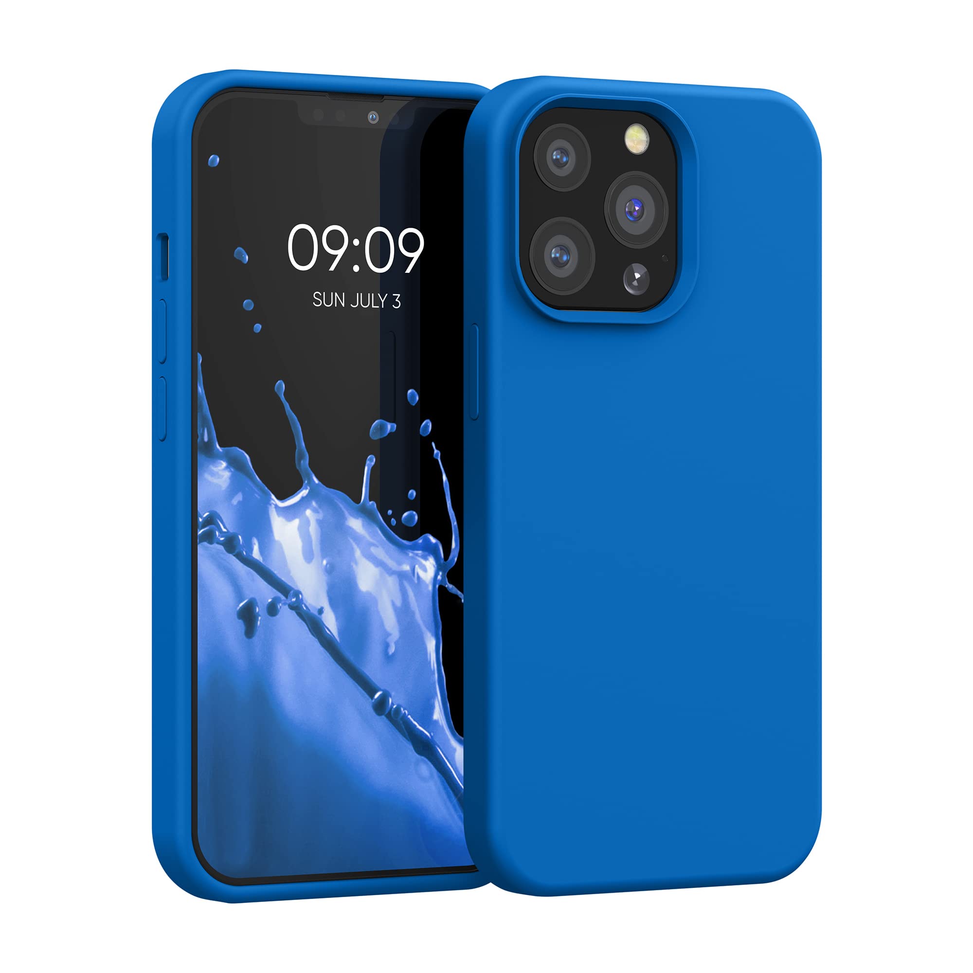 kwmobile Case Compatible with Apple iPhone 13 Pro Case - TPU Silicone Phone Cover with Soft Finish - Blue Reef — image 1
